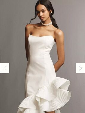 bhldn selena strapless stretch satin midi dress BHLDN Selena Strapless Stretch Satin Midi Dress
